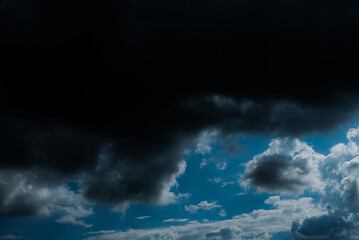Cloud storm sky dark rain lightning thunder stoumy typhoon Nature light scene rainy atmosphere...