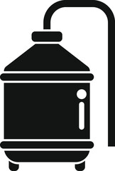 Black silhouette icon of a milk pasteurization tank used in the food processing industry