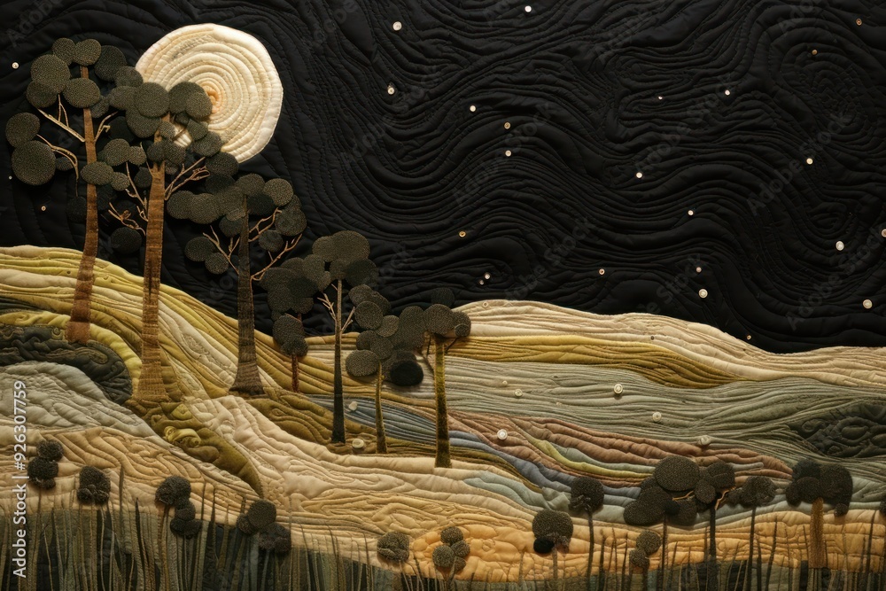 Wall mural landscape outdoors nature night.