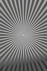 A black and white photo of a starburst with a diamond in the center