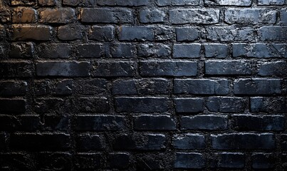 Dark Brick Wall with a Glossy Finish