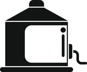 Simple electric water heater boiler heating system icon in black solid style