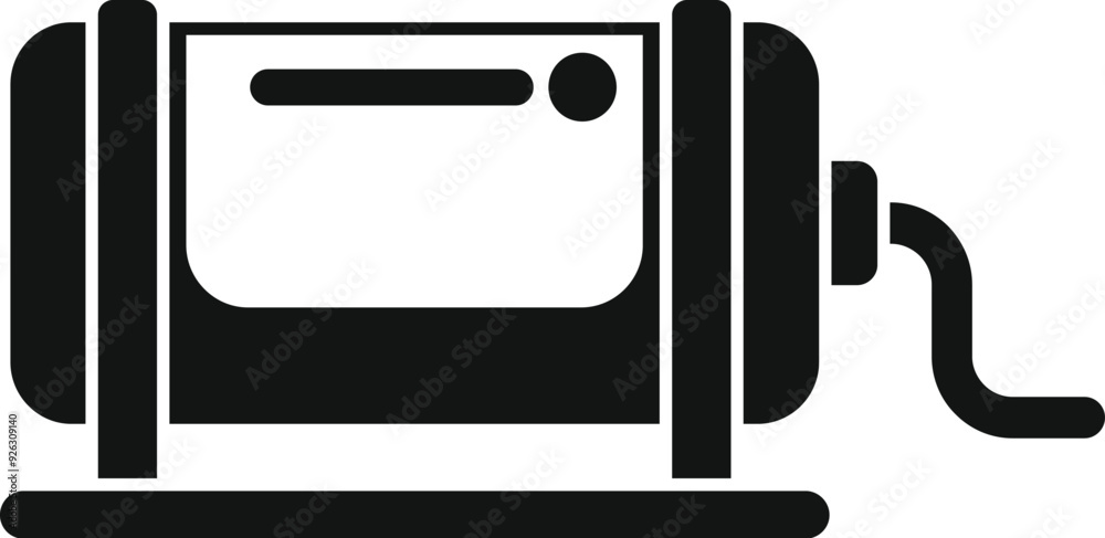 Poster Simple icon of an electric generator producing electricity for residential and industrial needs