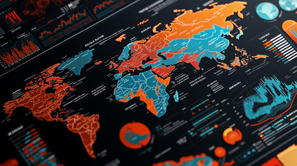 Colorful Infographic Displaying Global Market Trends
