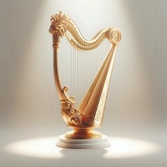 golden color harp instrument