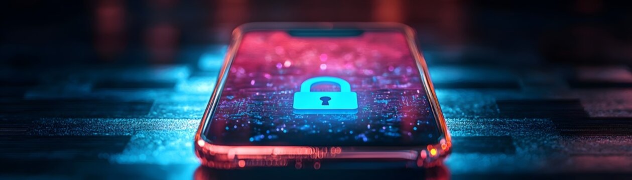 Smartphone Security with a Padlock Icon.