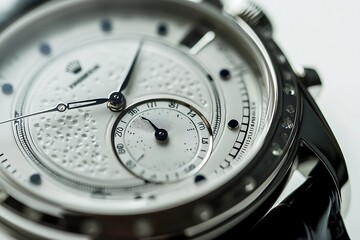 Close up portrait of watch isolated on white background, Generative AI 