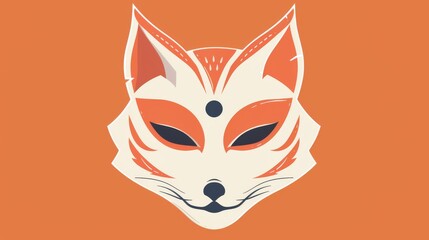 Obraz premium Hand drawn kitsune mask illustration