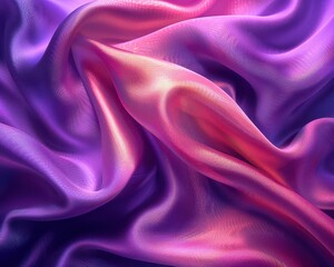 Fototapeta premium Shimmering silk fabric, abstract neon, dark background, high detail