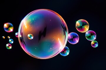 Soap bubble sphere lightweight transparent.