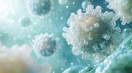 Immune Defense in Action: White Blood Cells Fighting Off Infections in Clinical Setting