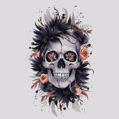 Petals & Bones A Skull’s Floral Transformation