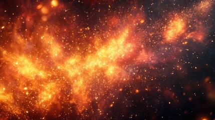 Fototapeta premium A vibrant cosmic scene depicting swirling galaxies and stellar formations.