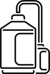 Obraz premium Line drawing of a moonshine machine distilling alcohol using a pipe system