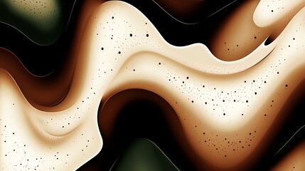 Obraz premium Abstract Swirling Patterns with Brown, Cream, and Black Tones