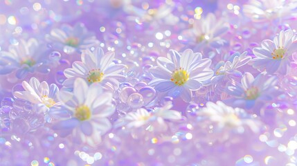 Iridescent floral pattern with translucent petals