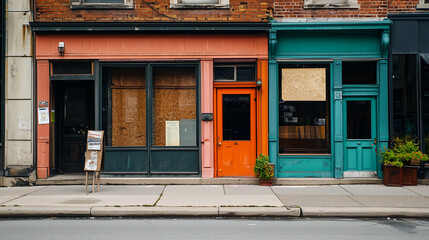 Fototapeta premium Empty Storefronts as a Result of Economic Recession