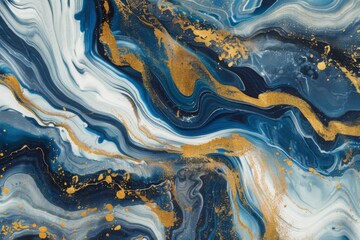 Abstract Blue and Gold Swirls