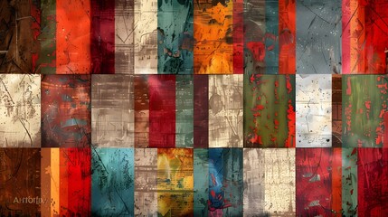 Abstract patchwork background or striped textured wallpaper