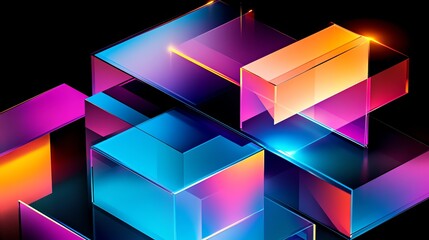 Abstract Geometric Shapes With Vibrant Colors