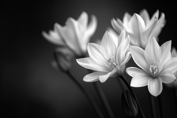 Fototapeta premium Monochrome black and white artistic photo of a beautiful flowers.