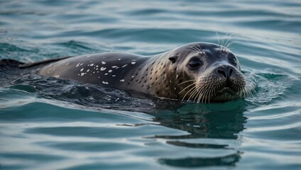 Fototapeta premium A seal that swims in the sea