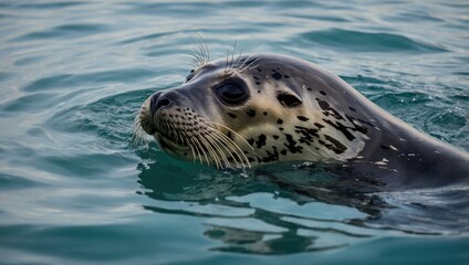 Fototapeta premium A seal that swims in the sea