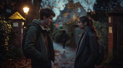 Secret Lovers' Rendezvous in a Secluded Garden at Twilight.