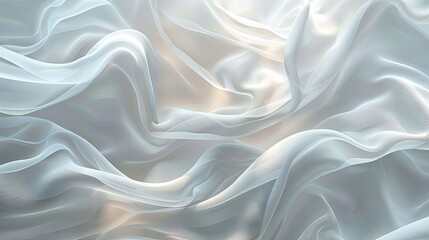 Obraz premium Abstract illustration featuring a smooth and clean luxury texture with white and light gray waves, creating a modern, subtle background