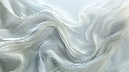 Fototapeta premium Abstract illustration featuring a smooth and clean luxury texture with white and light gray waves, creating a modern, subtle background