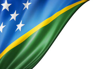 Solomon Islands flag isolated on white banner