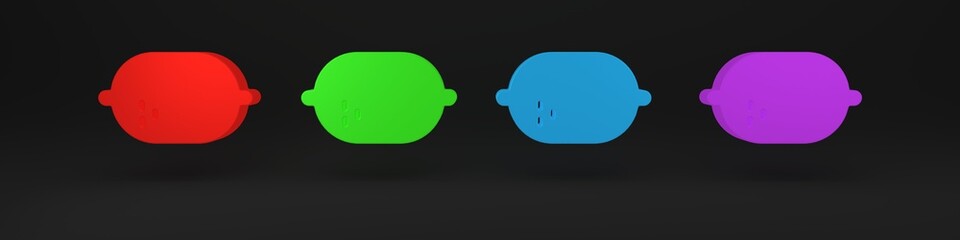 Colorful Lemon icon isolated on black background. Minimalism concept. 3D render illustration