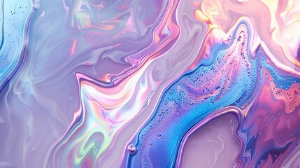 Iridescent Abstract Fluid Art in Vibrant Colors