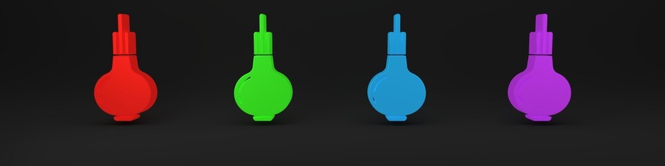 Colorful Onion icon isolated on black background. Minimalism concept. 3D render illustration