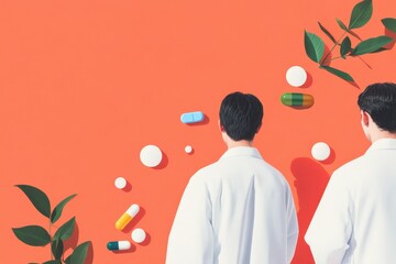 Pharmacists Displaying Medicine Innovation at a Vibrant Community Health Fair Event, Emphasizing Wellness and Care