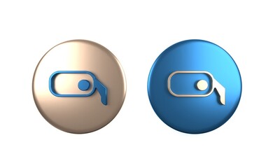Colorful Car rearview mirror icon isolated on white background. Circle button. 3D render illustration