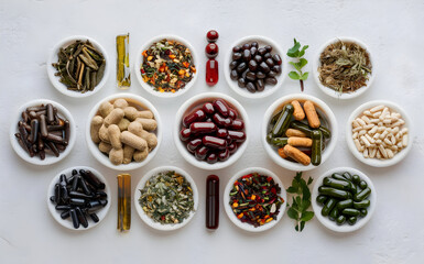 A collection of herbal supplements