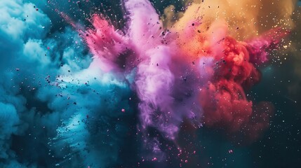 Fototapeta premium Explosive Burst of Rainbow Colors in Abstract Art