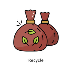 Recycle vector filled outline Design illustration. Symbol on White background EPS 10 File