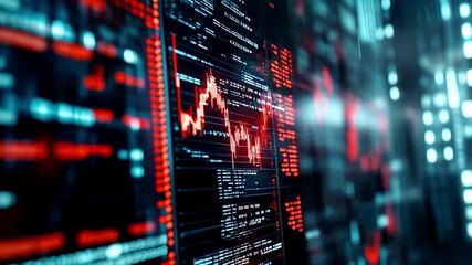 Ai finance, stock market futuristic, ai business, ai stock, artificial intelligence, ai trading, loss, risk, negative