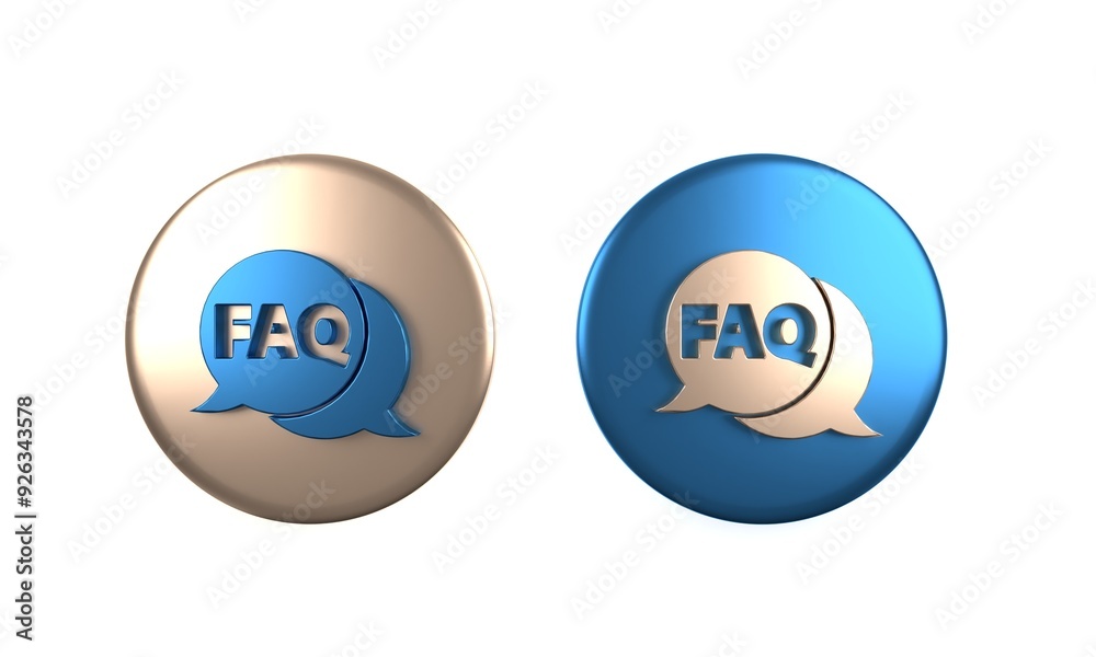 Fototapete colorful speech bubble with text faq information icon isolated on white background. circle button wi