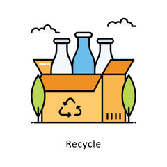 Recycle vector filled outline Design illustration. Symbol on White background EPS 10 File