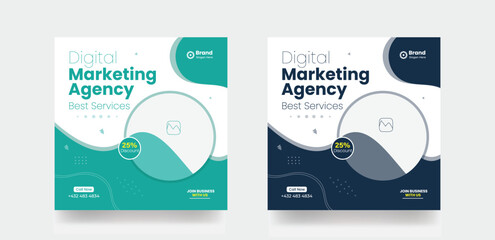 Digital marketing social media post design template