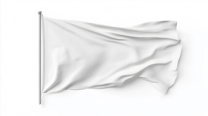 Fototapeta premium Blank Flag Isolated on White Mockup for Design