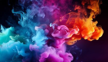 Fototapeta premium Colourful smoke background, art, magic explosion