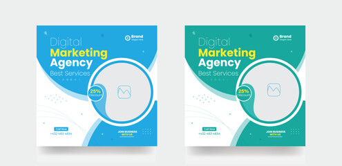 Digital marketing agency social media post design business template