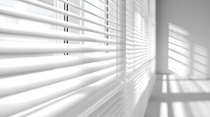 Modern White Window Blinds Low Angle View