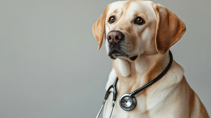 Professional Labrador Dog Veterinarian Stethoscope Portrait