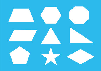 Geometric shape for mathematic, colorful icon, vector illustration.