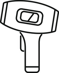 Simple line drawing of an electronic infrared thermometer gun, commonly used to measure temperature